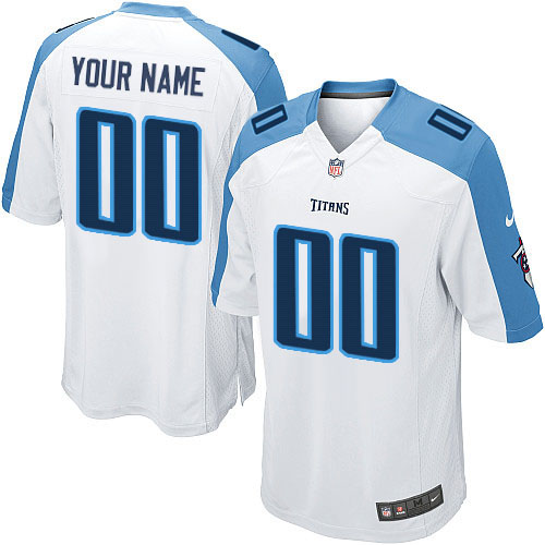 Men's Limited Nike Jersey White Road - Customized NFL Tennessee Titans